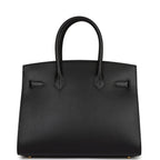 Hermes Birkin Sellier 30 Black Epsom Gold Hardware