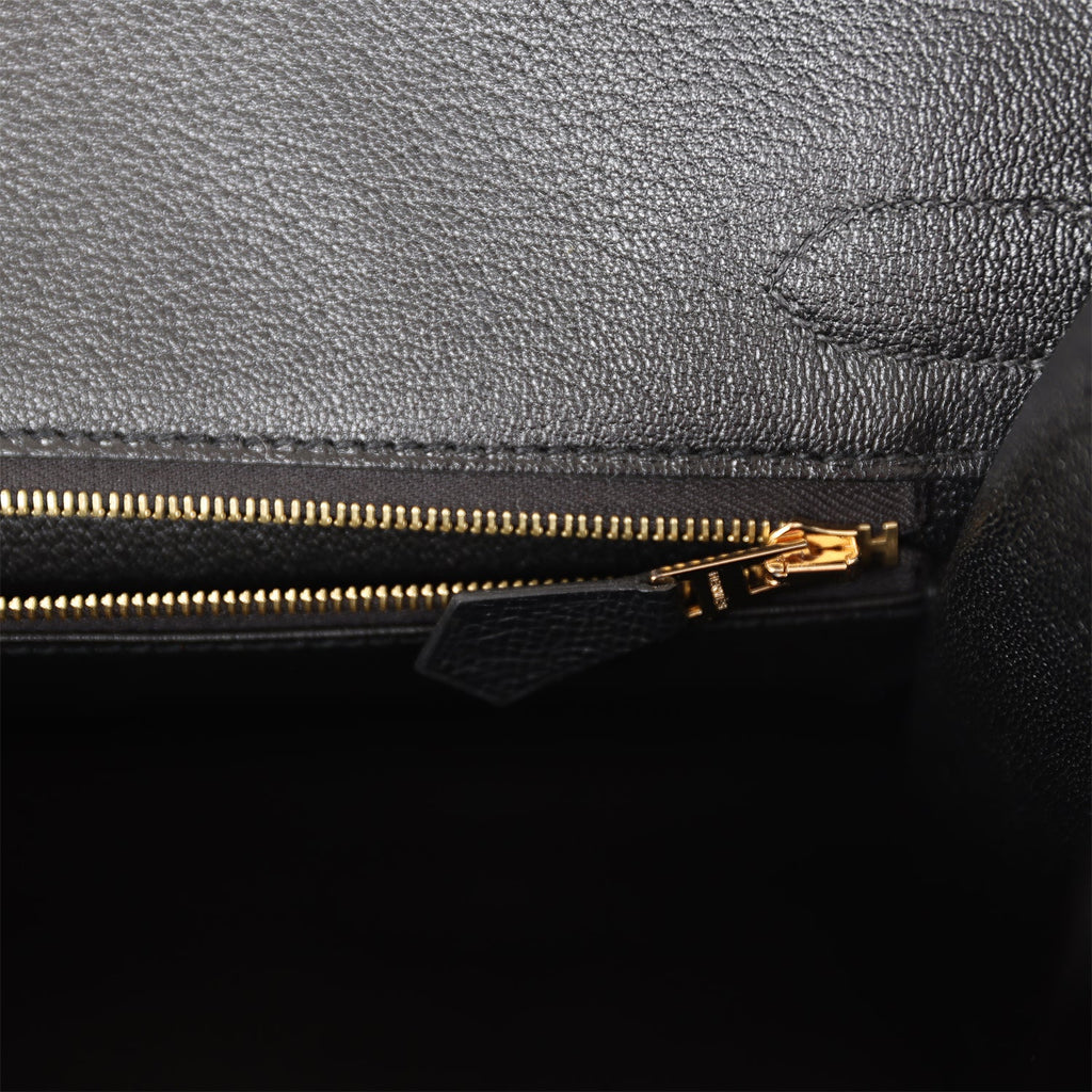 Hermes Birkin Sellier 30 Black Epsom Gold Hardware