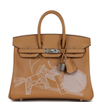 Hermes Birkin 25 In & Out Biscuit Swift Palladium Hardware