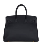 Hermes Birkin 35 Bleu Nuit Togo Gold Hardware