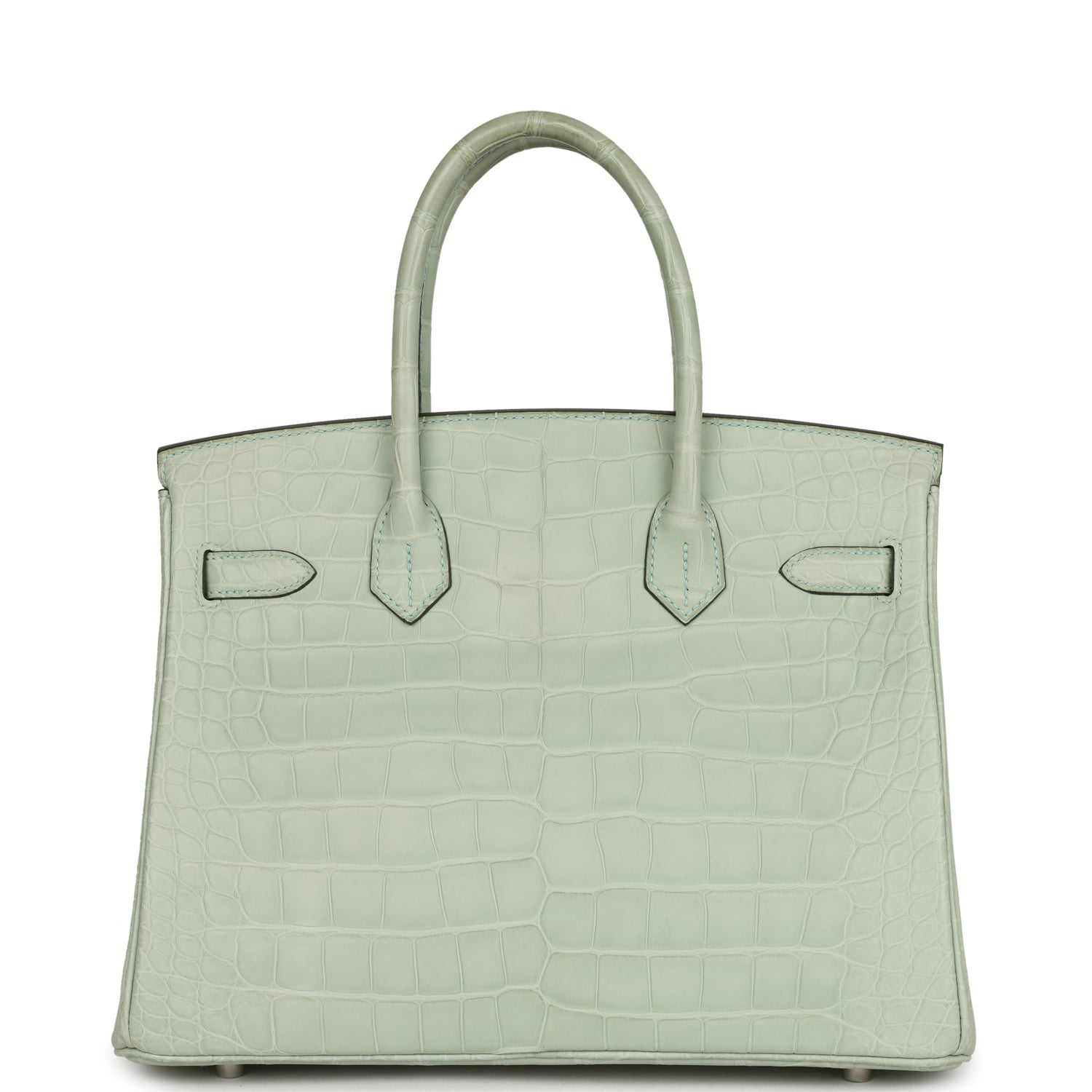 Top Quality Hermes Birkin 30 Vert D'Eau Matte Alligator Palladium Hardware