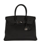 Top Quality Hermes Birkin 30 Black Togo Palladium Hardware