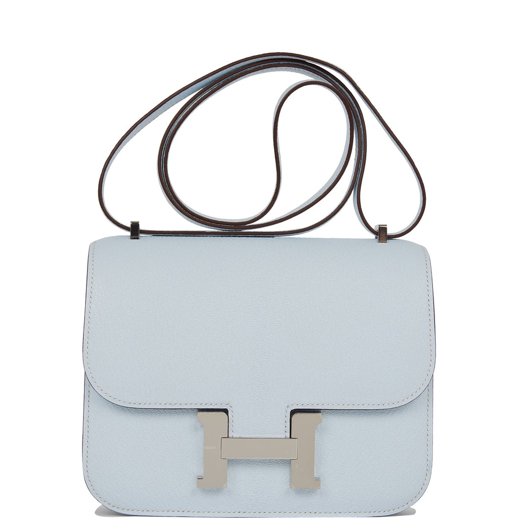 Hermes Constance 18 Bleu Brume Chevre Palladium Hardware