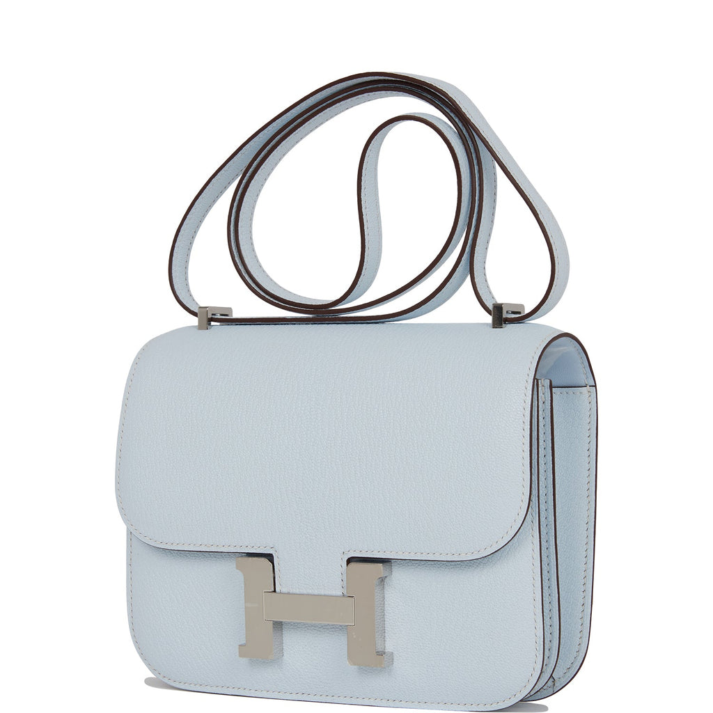 Hermes Constance 18 Bleu Brume Chevre Palladium Hardware