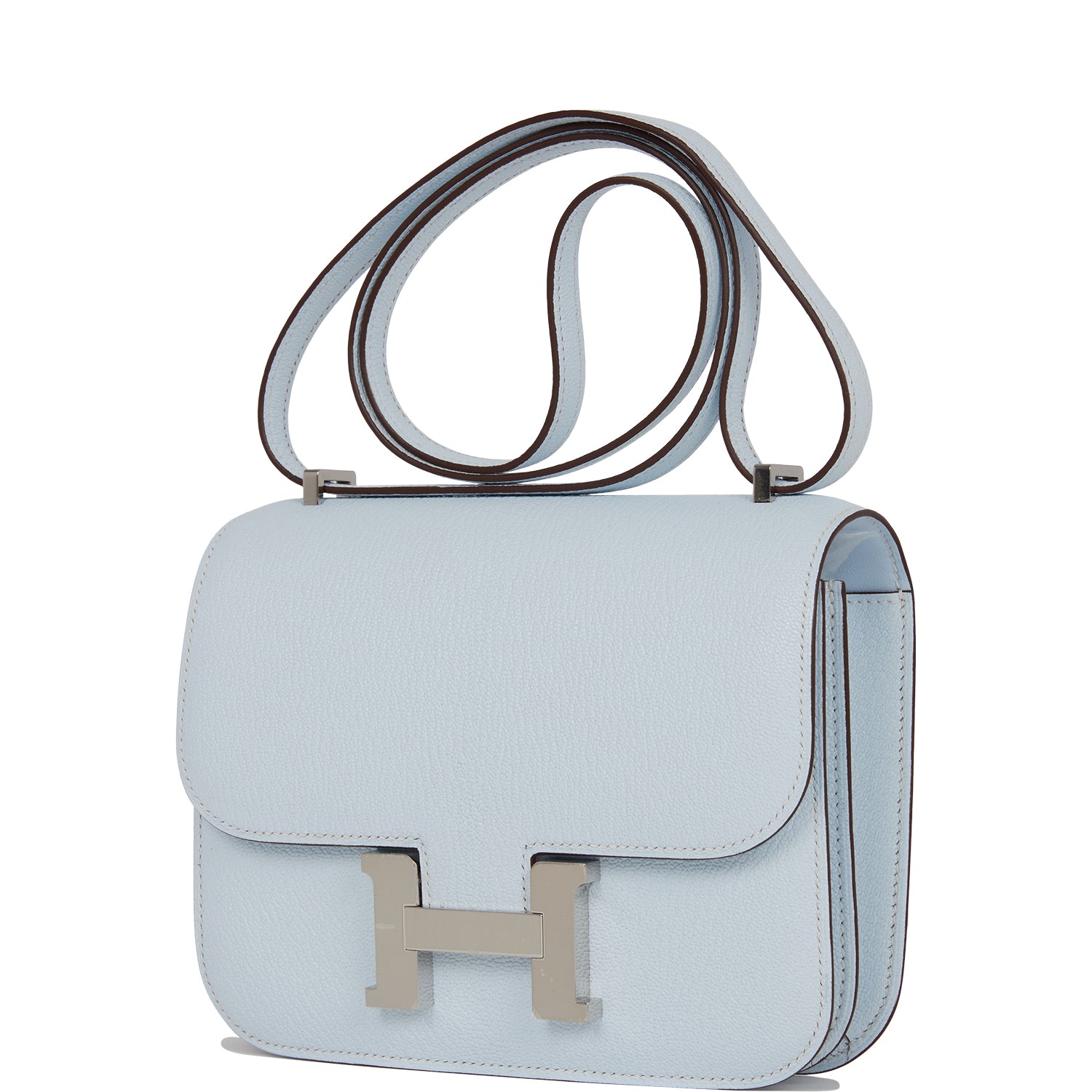 Hermes Constance 18 Bleu Brume Chevre Palladium Hardware