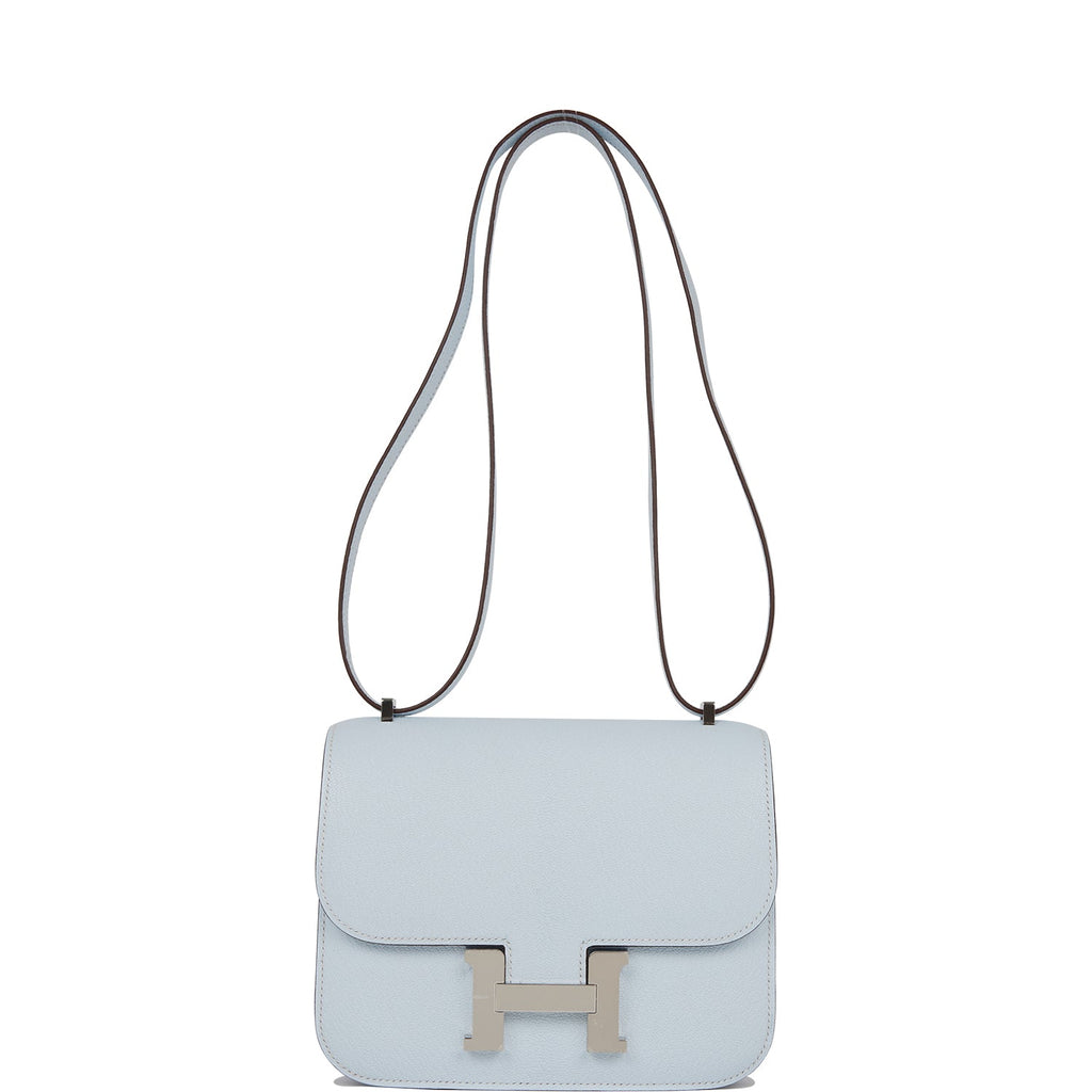 Hermes Constance 18 Bleu Brume Chevre Palladium Hardware