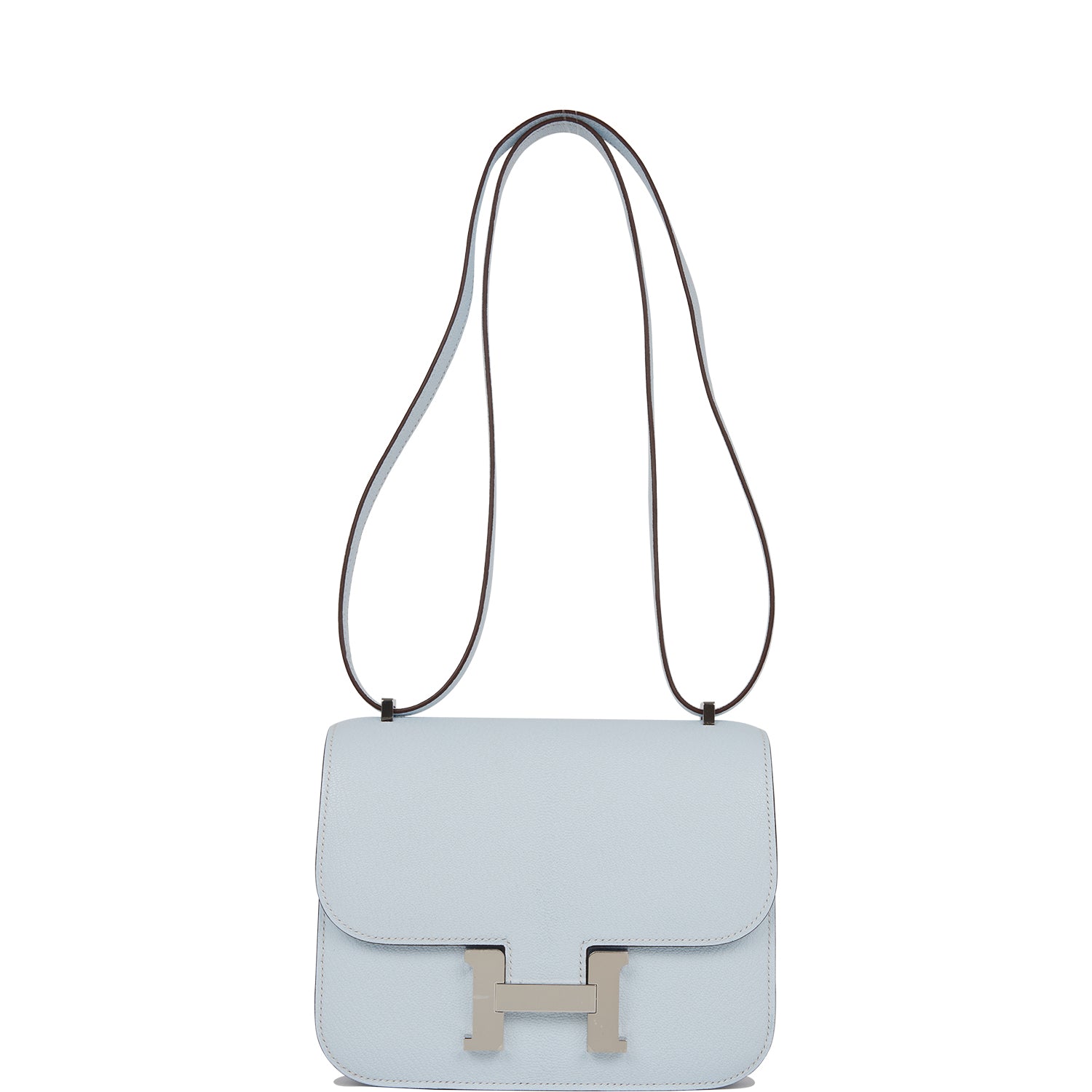 Hermes Constance 18 Bleu Brume Chevre Palladium Hardware