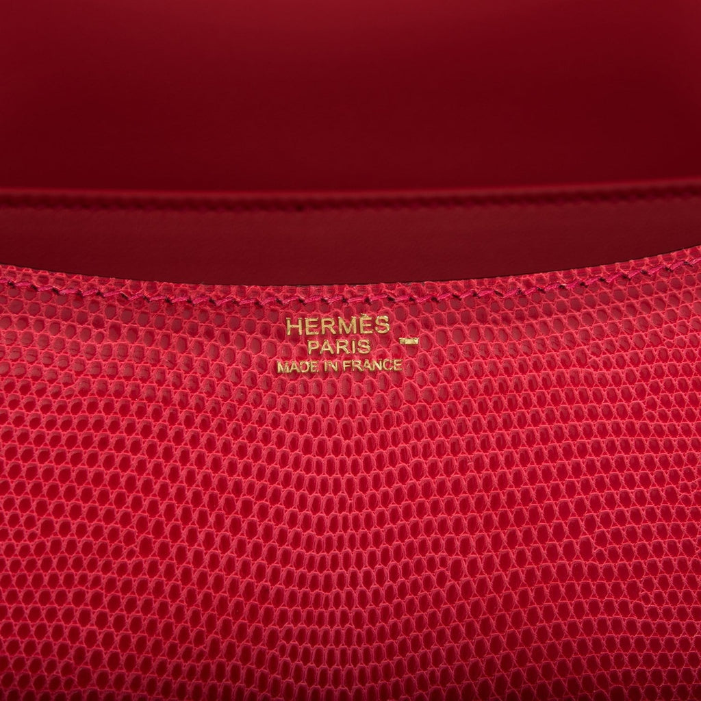 Hermes Constance 24 Rouge Exotique Lizard Niloticus Gold Hardware