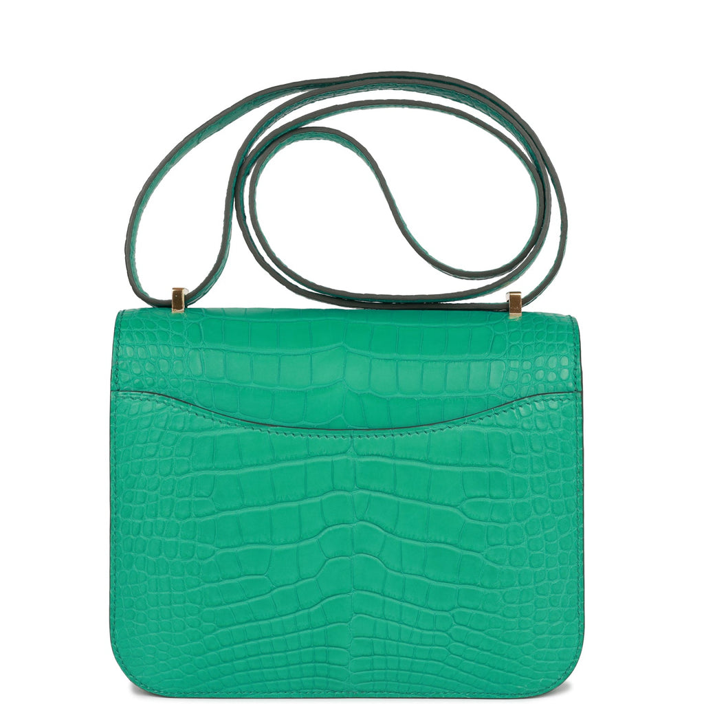 Hermes Constance 18 Vert Jade Matte Alligator Gold Hardware
