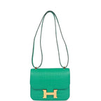 Hermes Constance 18 Vert Jade Matte Alligator Gold Hardware
