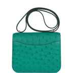 Hermes Constance 18 Vert Verone Ostrich Gold Hardware