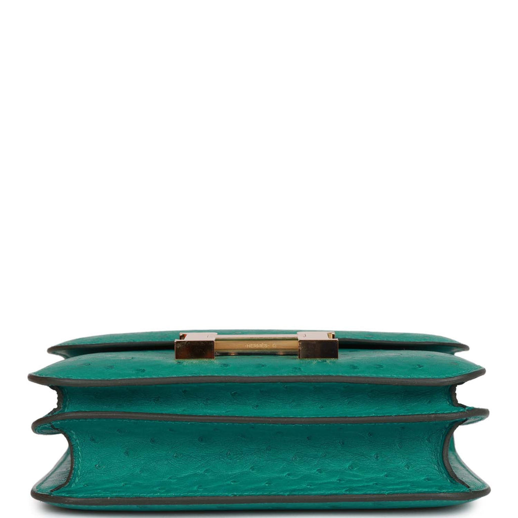 Hermes Constance 18 Vert Verone Ostrich Gold Hardware