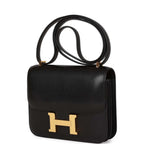 Hermes Constance 1-18 Black Chevre Gold Hardware