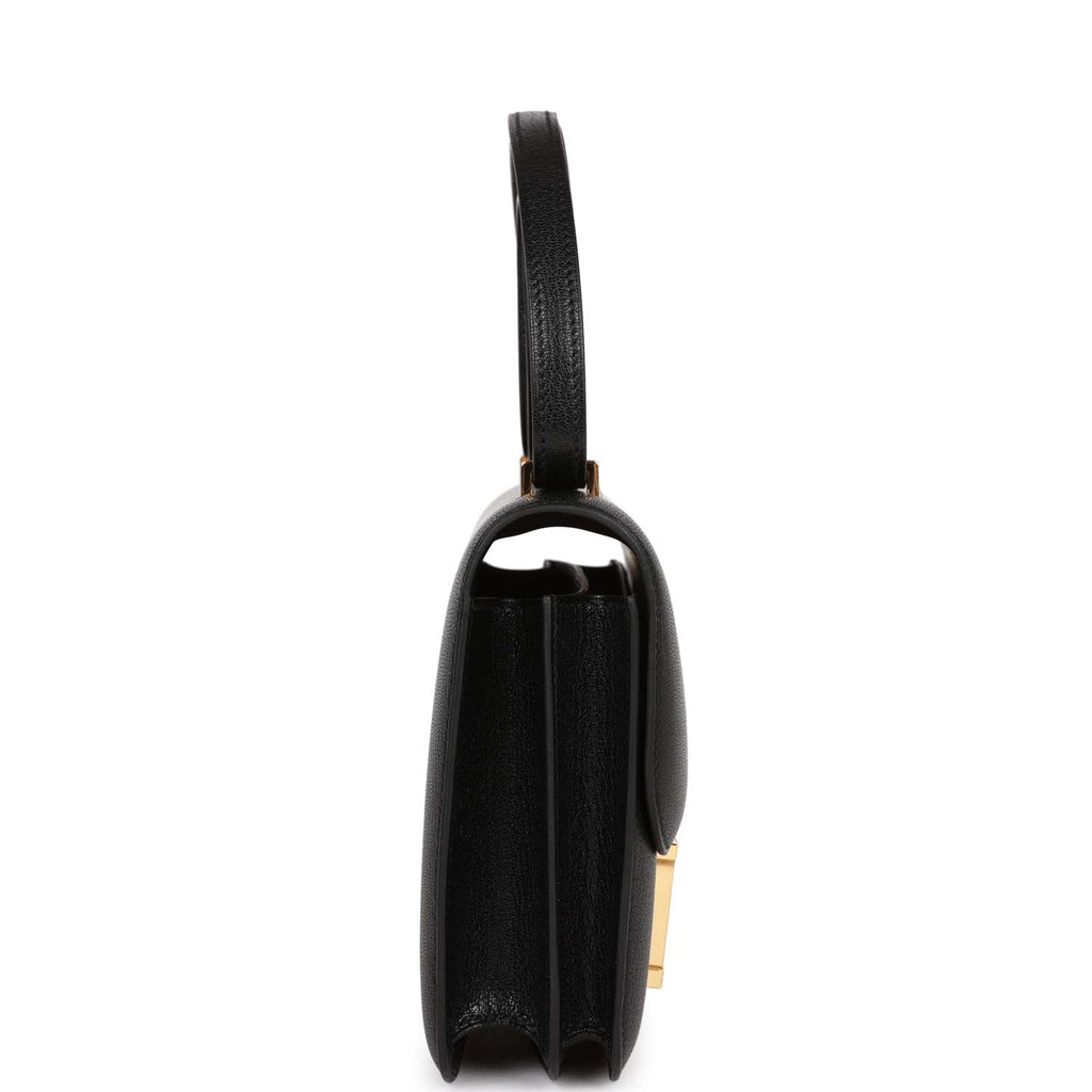 Hermes Constance 1-18 Black Chevre Gold Hardware