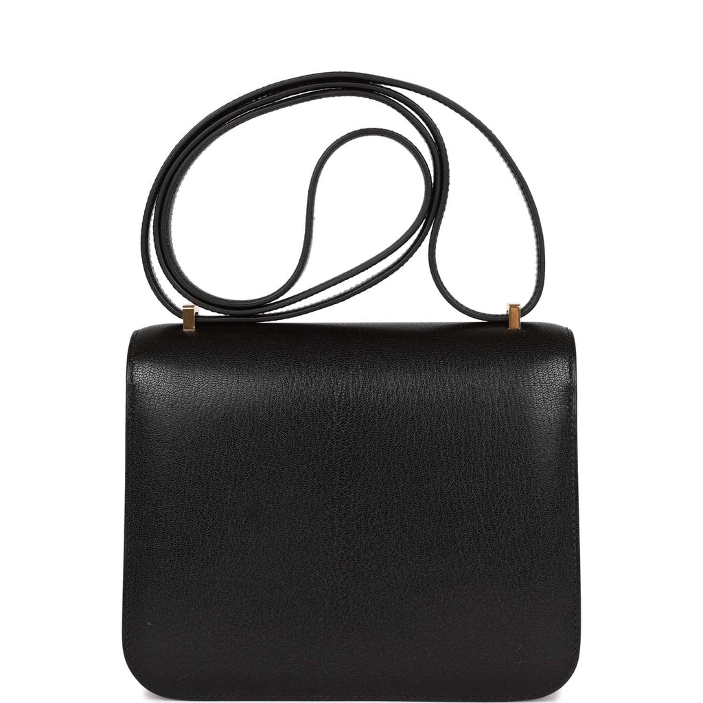 Hermes Constance 1-18 Black Chevre Gold Hardware
