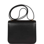 Hermes Constance 1-18 Black Chevre Gold Hardware