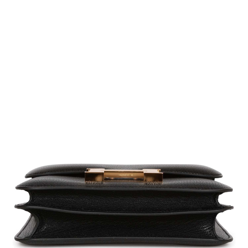 Hermes Constance 1-18 Black Chevre Gold Hardware
