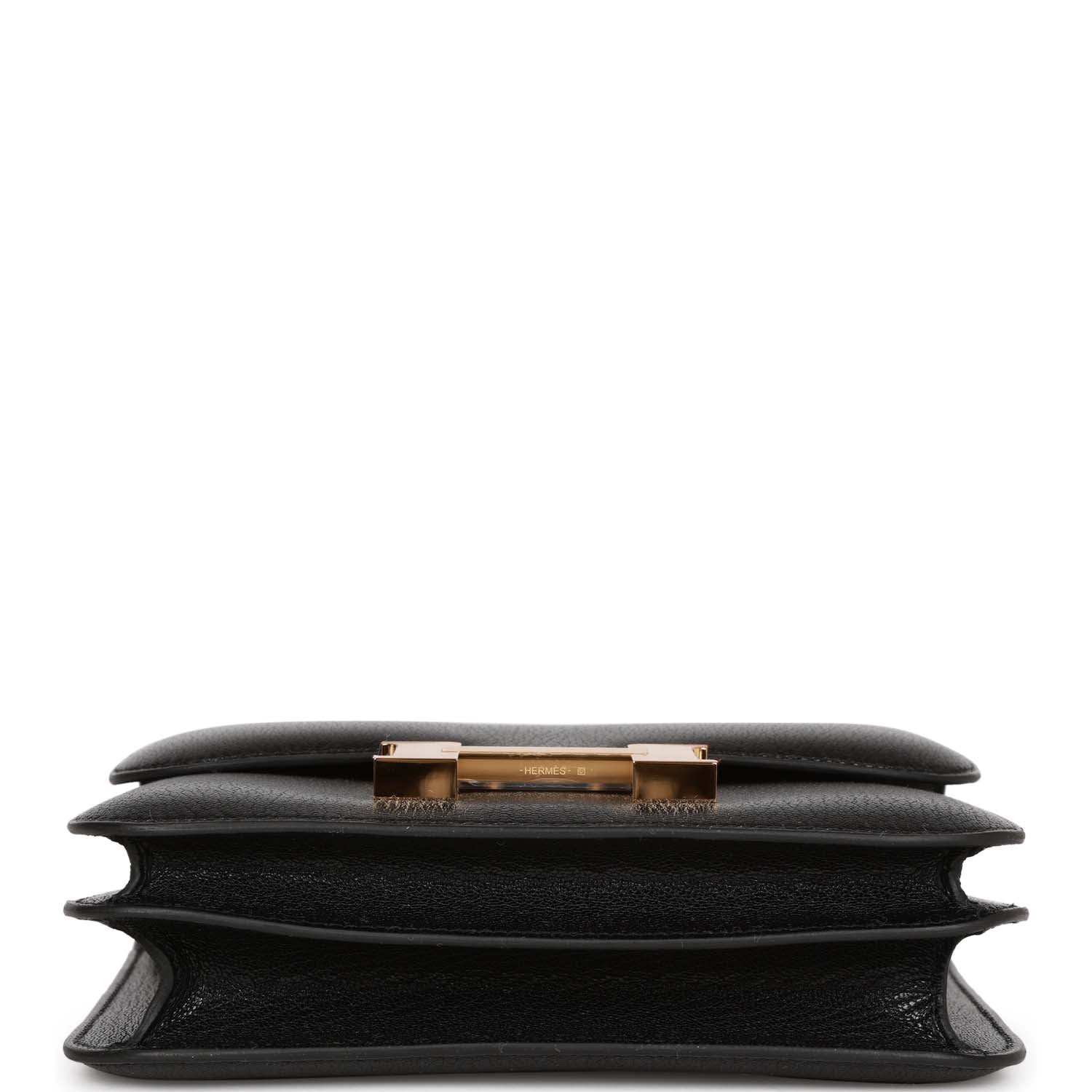 Hermes Constance 1-18 Black Chevre Gold Hardware