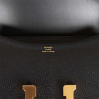 Hermes Constance 1-18 Black Chevre Gold Hardware