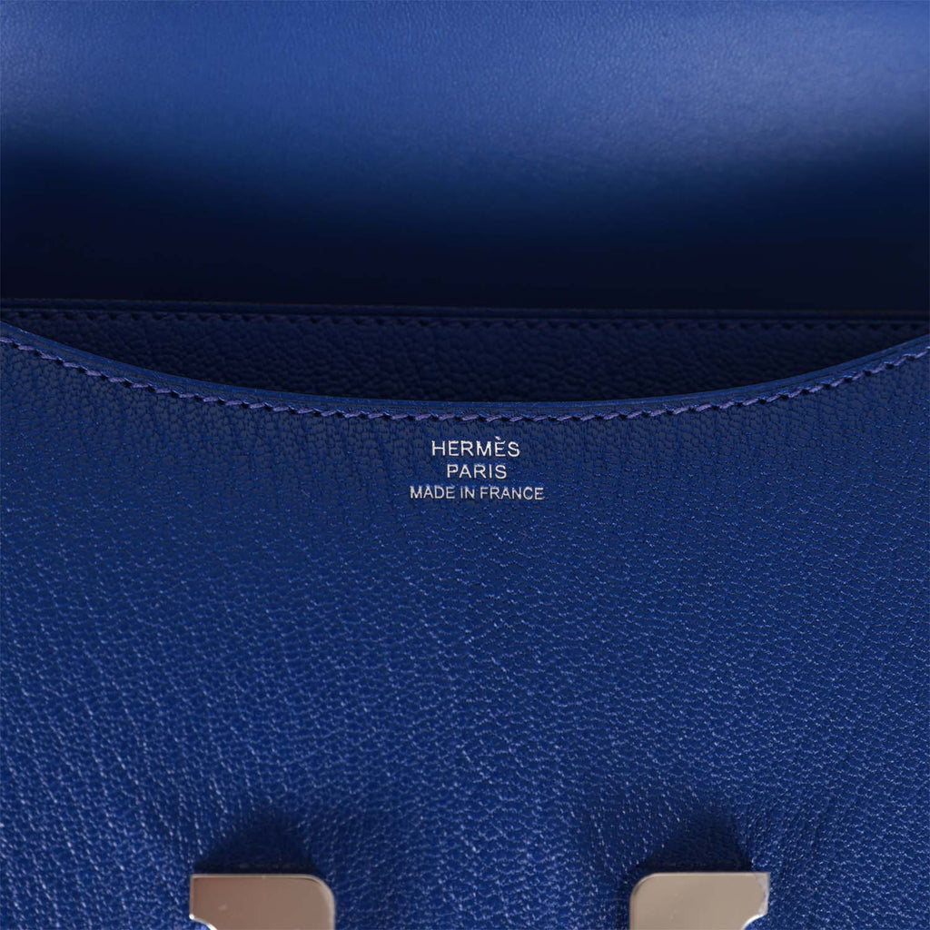 Hermes Constance 18 Bleu Electric Chevre Palladium Hardware