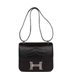 Hermes Constance 24 Black Matte Alligator and Ombre Lizard Marquette Palladium Hardware