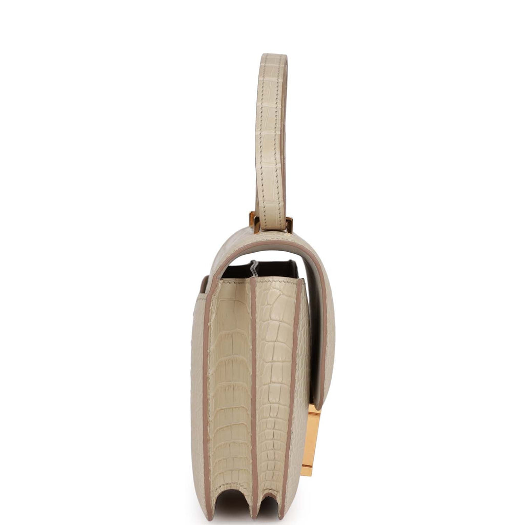 Hermes Constance 18 Beton Matte Alligator Mississippiensis Gold Hardware
