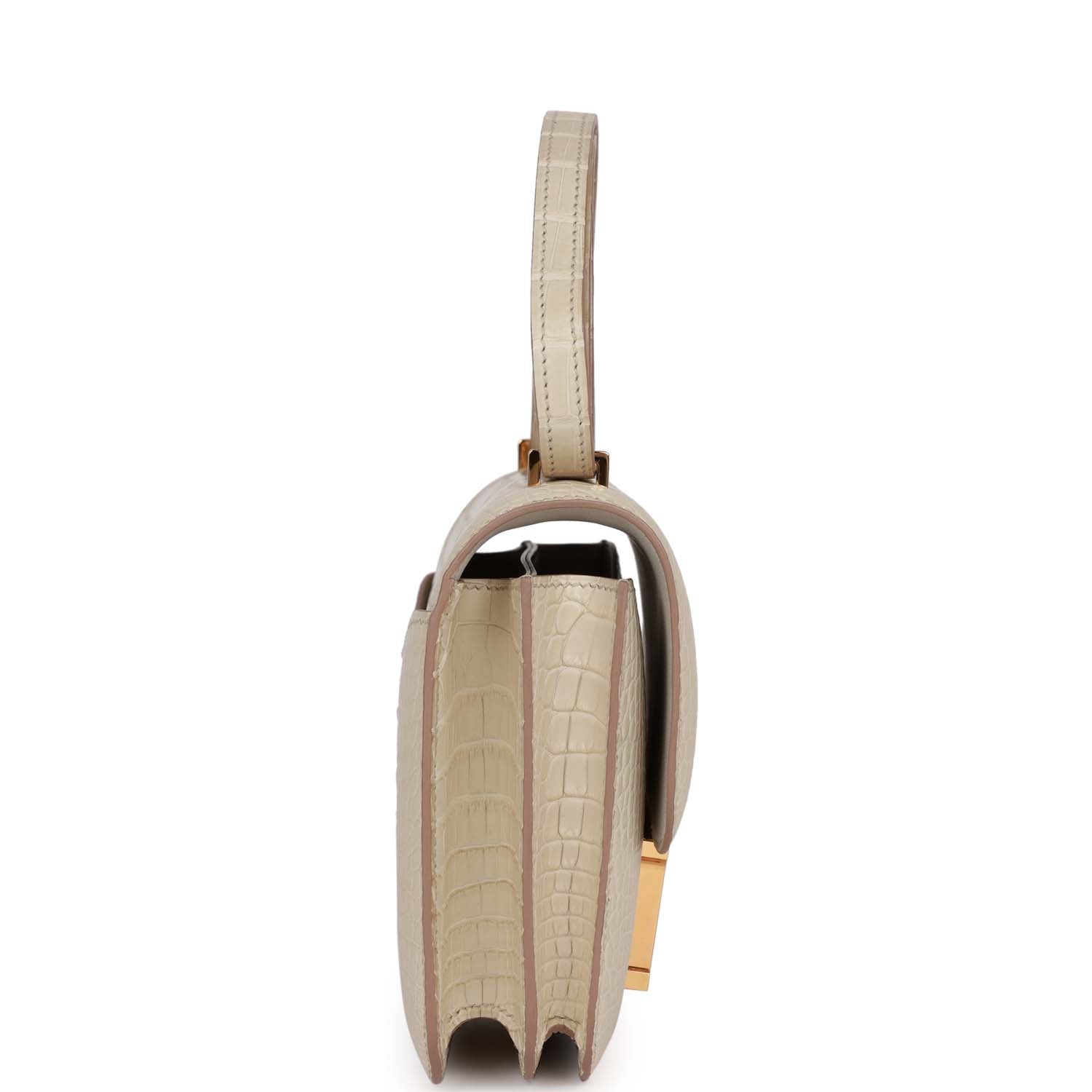 Hermes Constance 18 Beton Matte Alligator Mississippiensis Gold Hardware