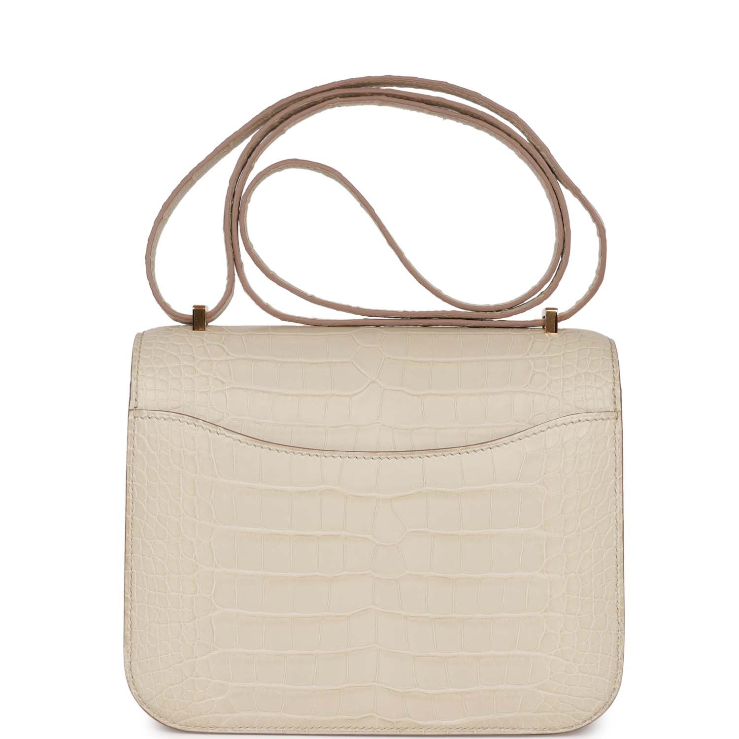 Hermes Constance 18 Beton Matte Alligator Mississippiensis Gold Hardware