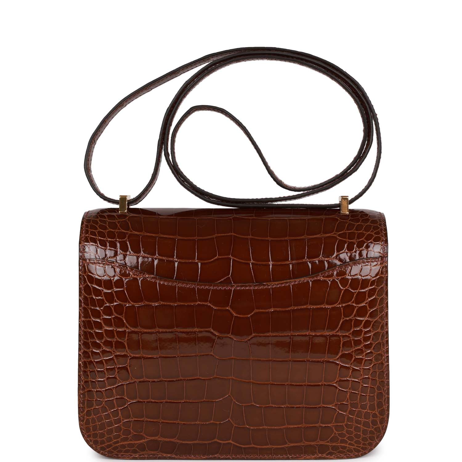 Hermes Constance 18 Miel Shiny Alligator Gold Hardware