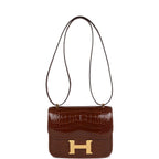 Hermes Constance 18 Miel Shiny Alligator Gold Hardware