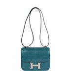 Hermes Mini Constance 18 Bleu Petrole Lizard Niloticus Palladium Hardware