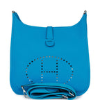 Hermes Evelyne III GM Bleu Frida Clemence Palladium Hardware