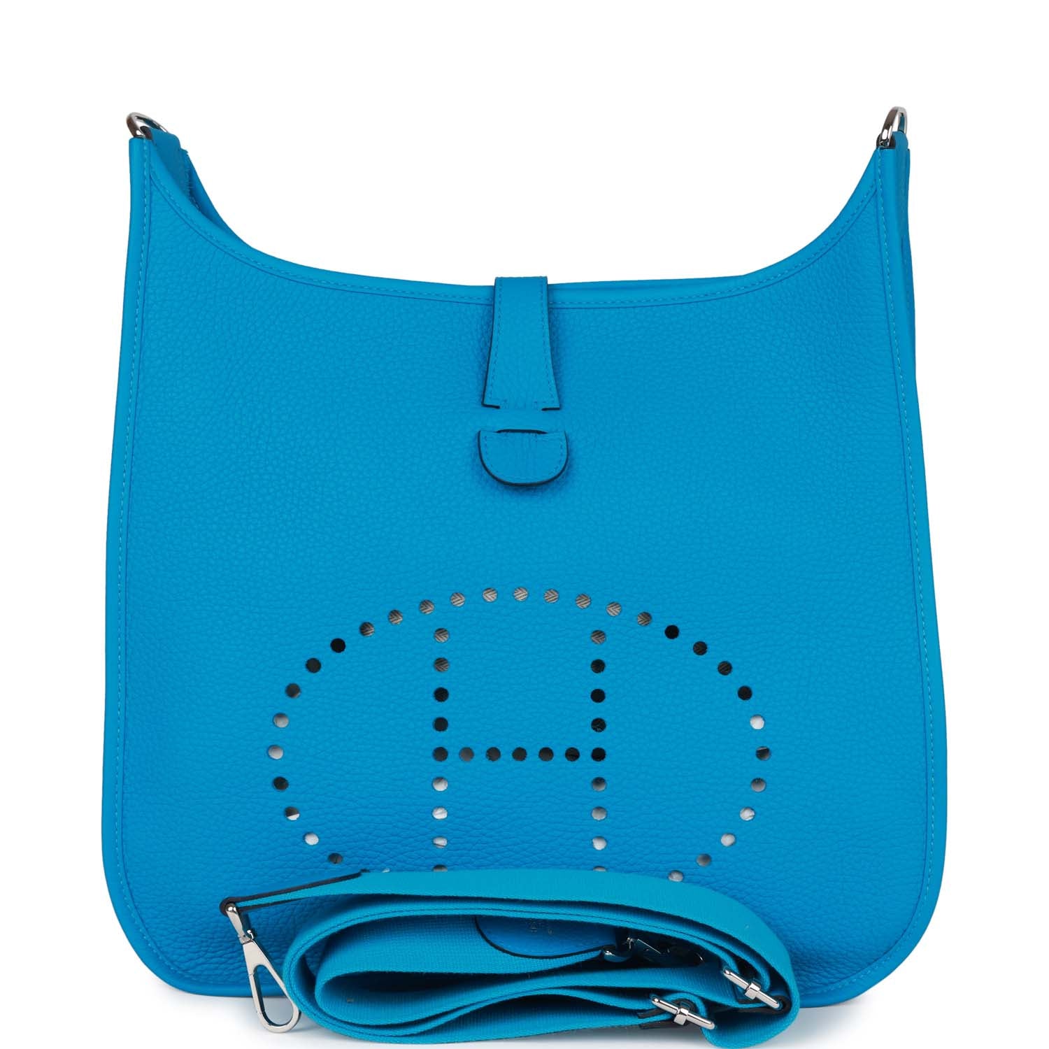 Hermes Evelyne III GM Bleu Frida Clemence Palladium Hardware