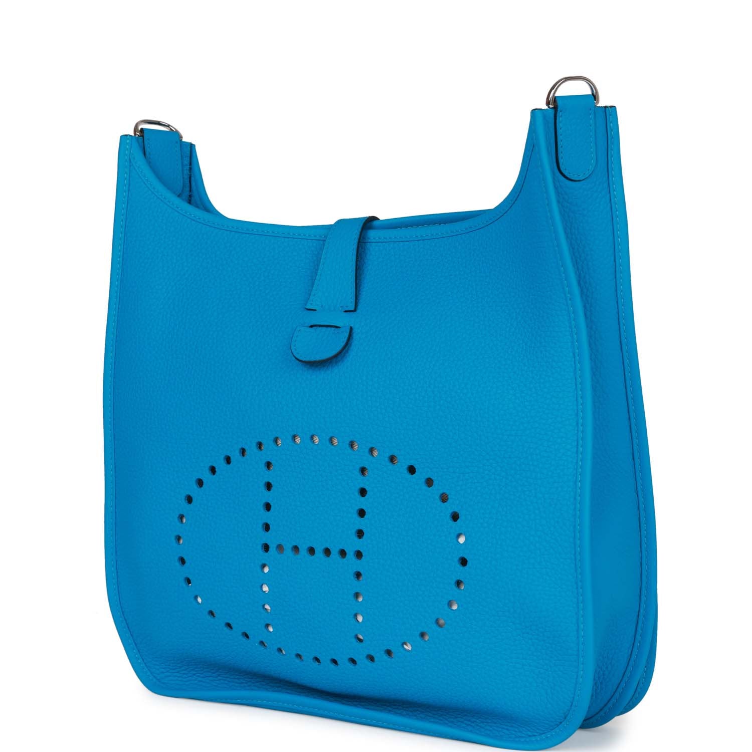 Hermes Evelyne III GM Bleu Frida Clemence Palladium Hardware