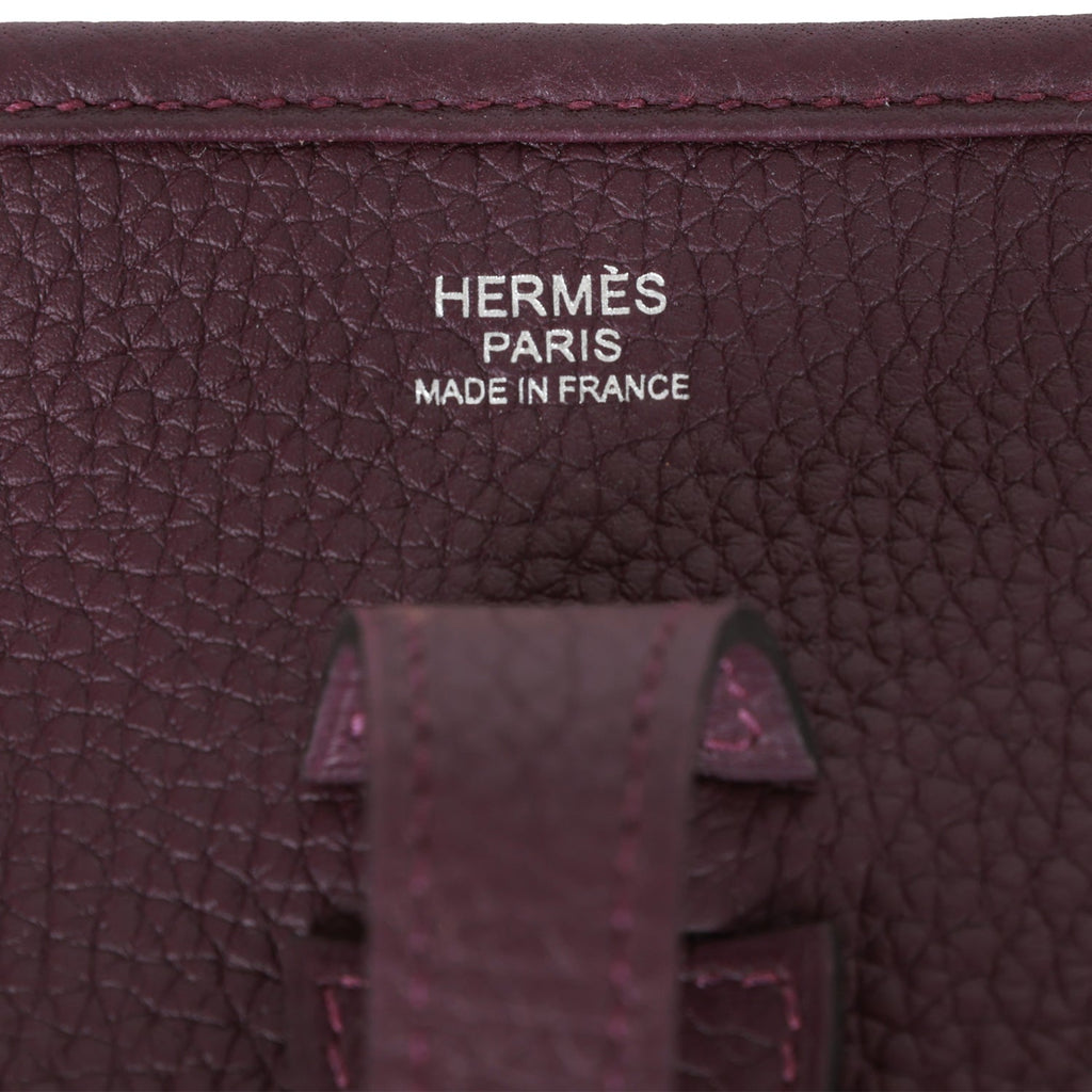 Hermes Evelyne III PM Cassis Clemence  Palladium Hardware