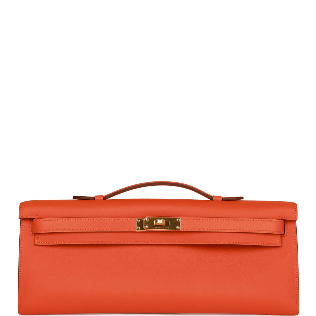 Hermes Kelly Cut Orange Swift Gold Hardware