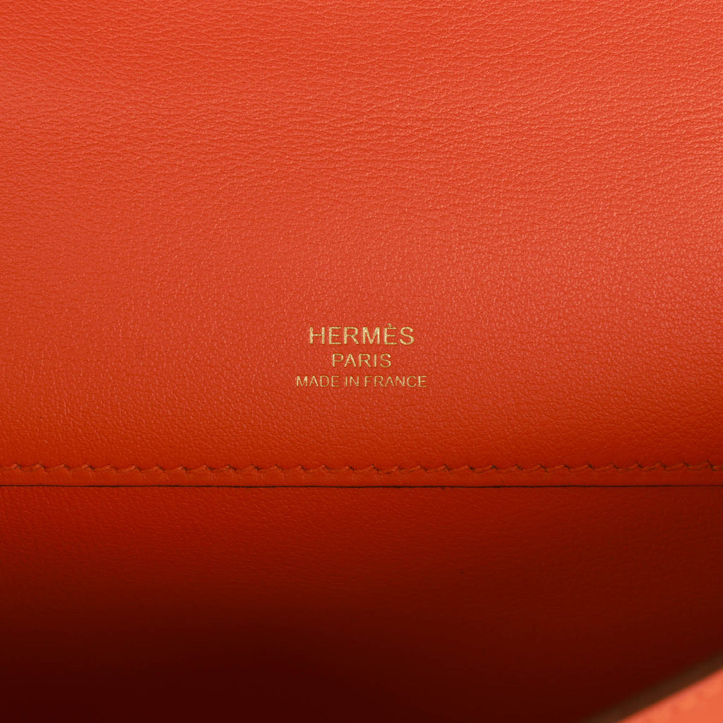 Hermes Kelly Cut Orange Swift Gold Hardware