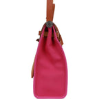 Hermes Herbag Zip PM 31 Rose Pourpre Toile H Berline Vache Barenia Hunter Palladium Hardware
