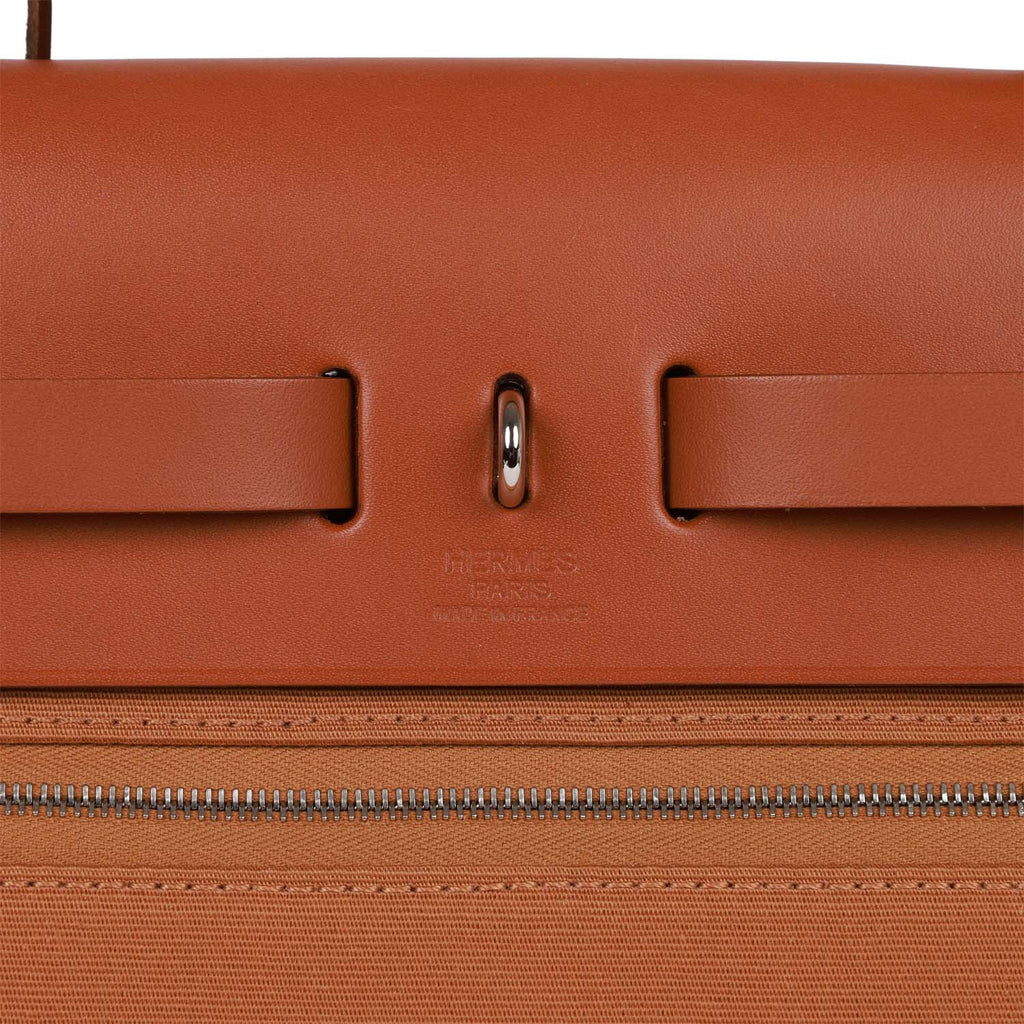 Hermes Herbag Zip PM 31 Rose Pourpre Toile H Berline Vache Barenia Hunter Palladium Hardware