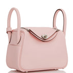 Hermes Mini Lindy Rose Sakura Swift Palladium Hardware