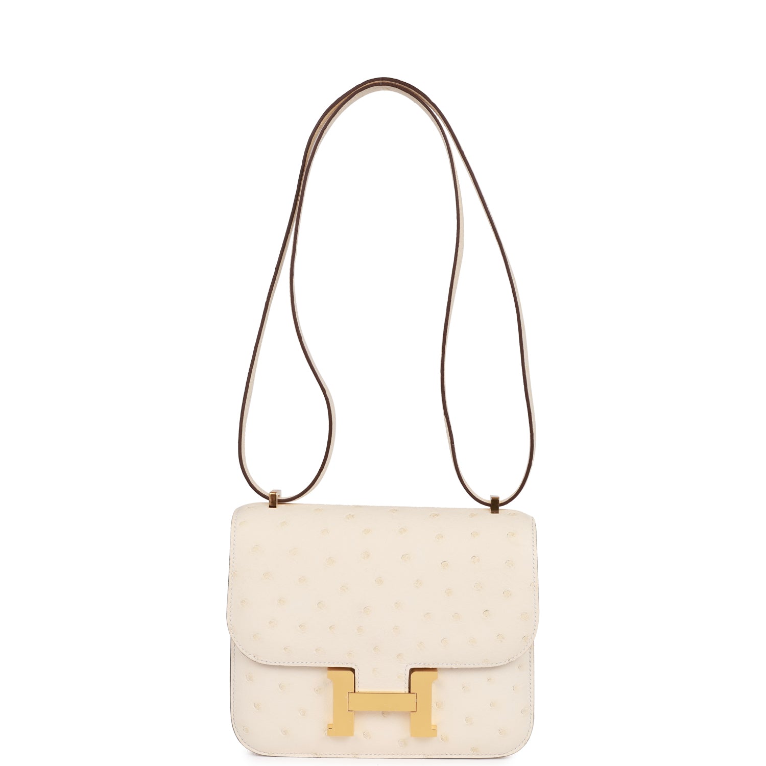 Hermes Constance 18 Nata Ostrich Gold Hardware
