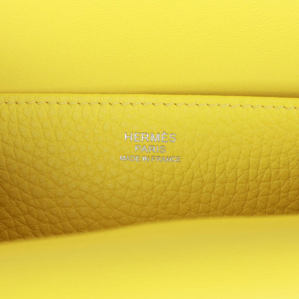 Hermes Halzan 25 Lime Clemence Palladium Hardware
