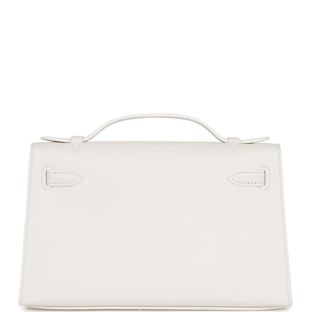 Hermes Kelly Pochette White Swift Gold Hardware