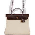 Hermes Herbag Zip PM 31 Beton Toile H Berline Rouge Sellier Hunter Gold Hardware