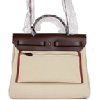 Hermes Herbag Zip PM 31 Beton Toile H Berline Rouge Sellier Hunter Gold Hardware