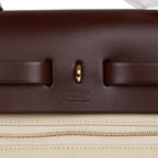 Hermes Herbag Zip PM 31 Beton Toile H Berline Rouge Sellier Hunter Gold Hardware