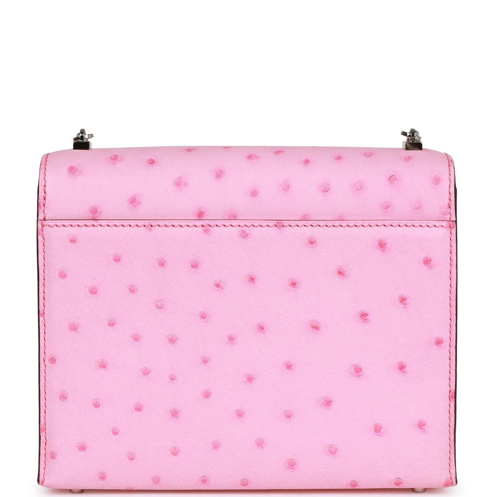 Hermes Mini Verrou Chaine Bag Bubblegum Ostrich Palladium Hardware