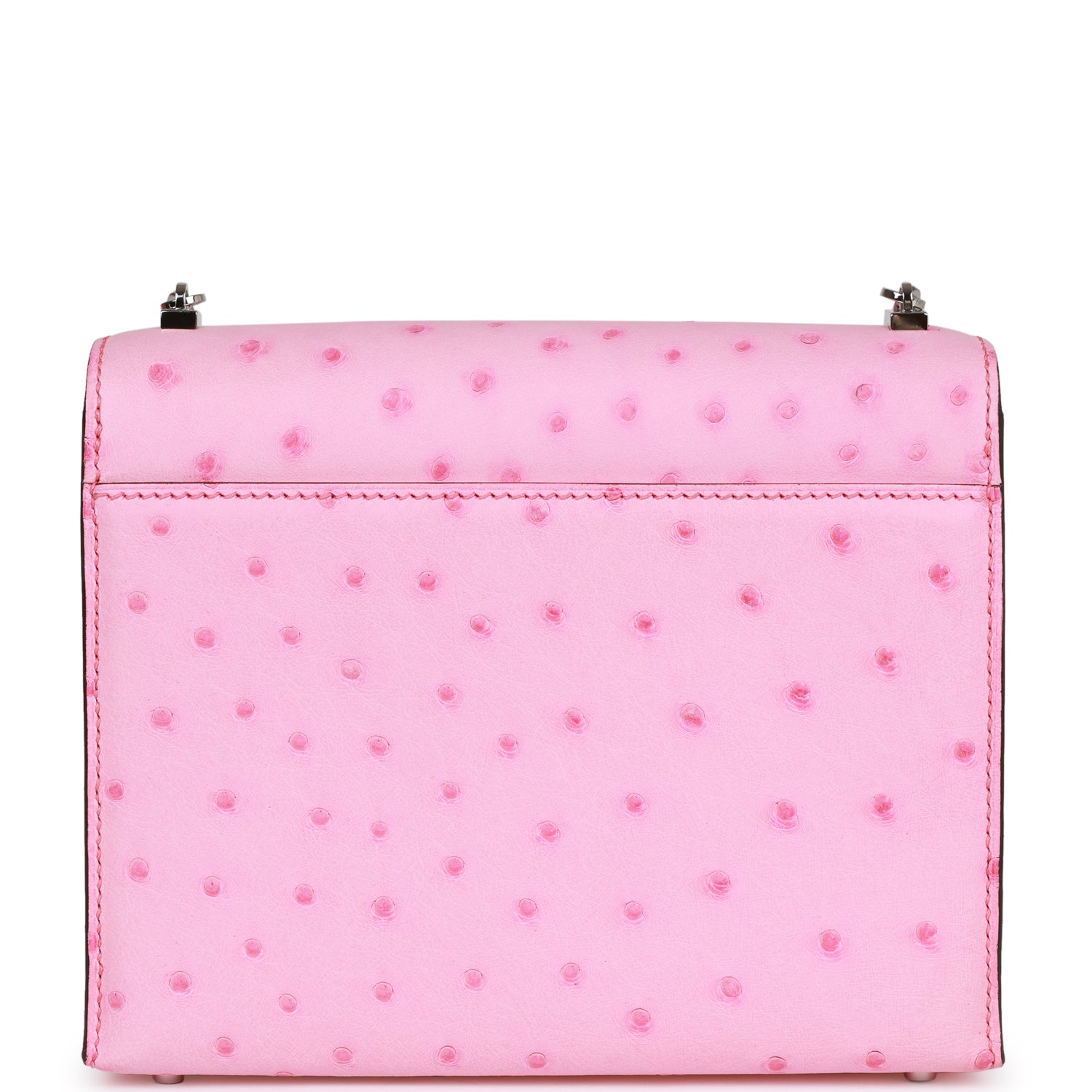 Hermes Mini Verrou Chaine Bag Bubblegum Ostrich Palladium Hardware