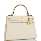 Hermes Special Order (HSS) Kelly Sellier 28 Nata Verso Epsom Brushed Gold Hardware