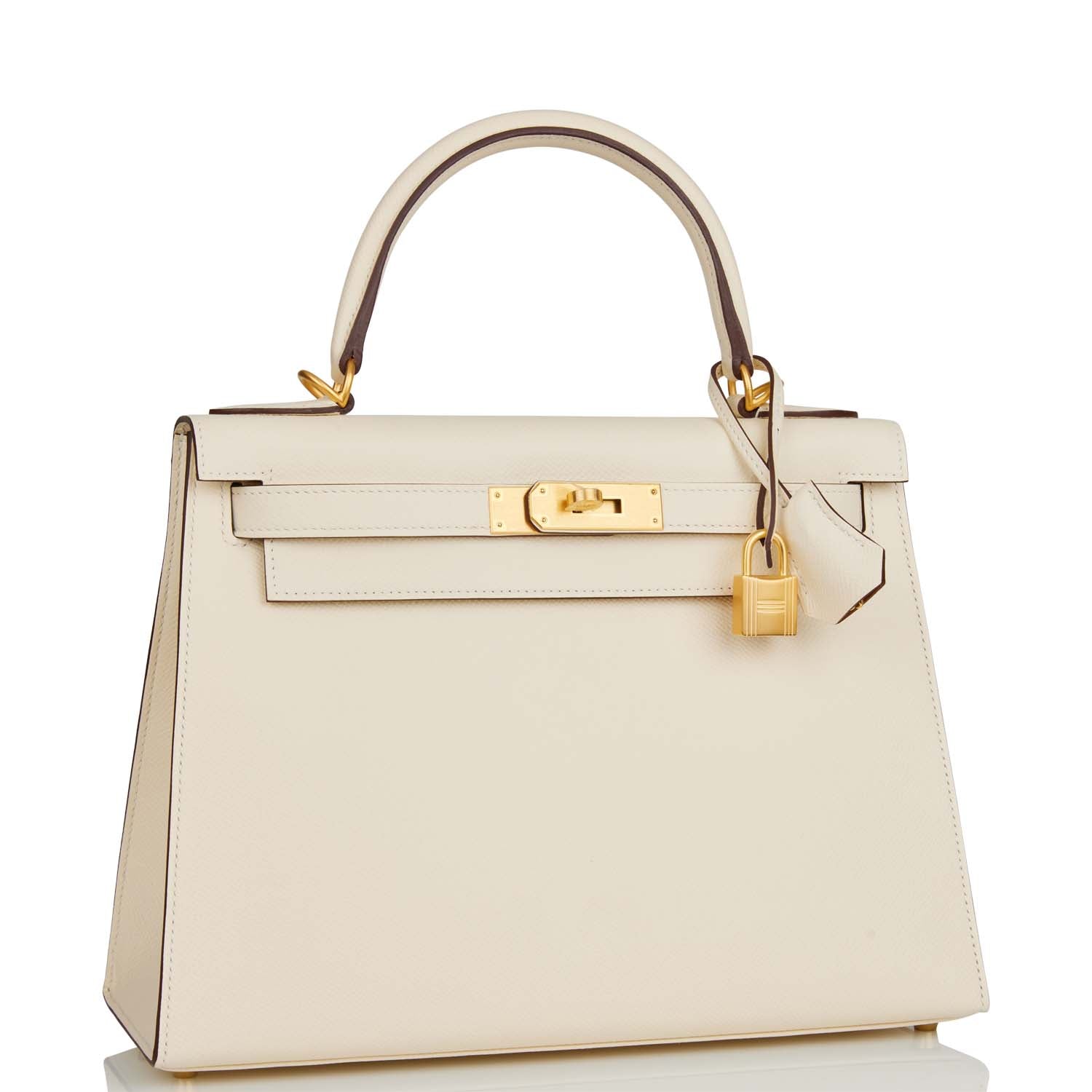 Hermes Special Order (HSS) Kelly Sellier 28 Nata Verso Epsom Brushed Gold Hardware